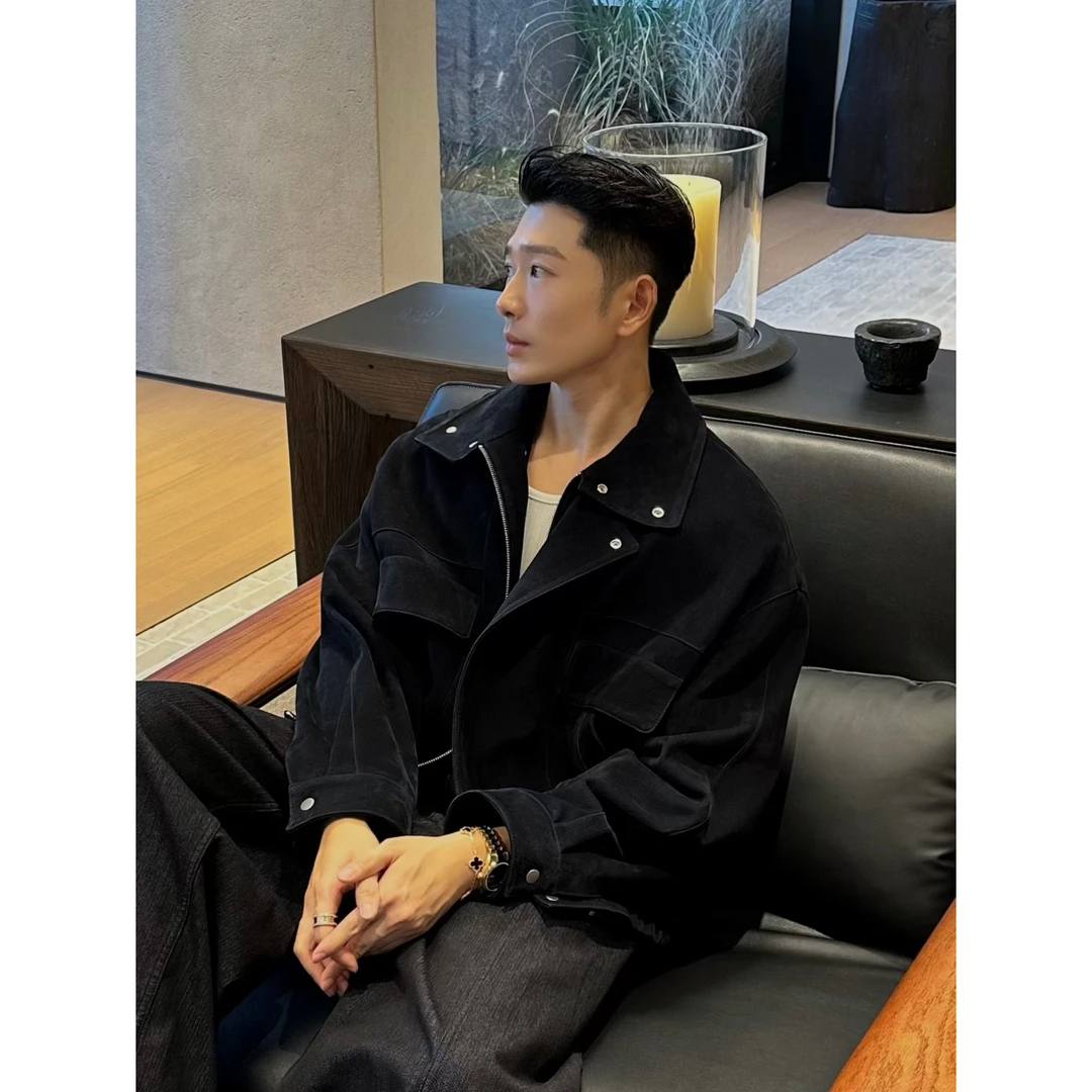 【LORDBO】25A/W 高定系列 南非进口nuhuck正绒小羊皮真皮夹克