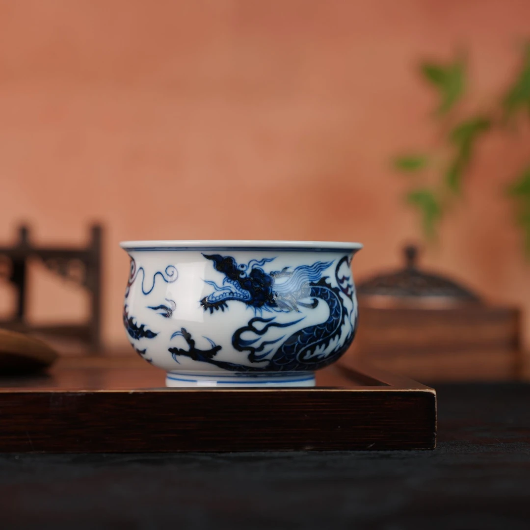 刘建锋窑仿元龙纹炉式杯茶具陶瓷顺丰包邮到家LJF259茶杯主人杯