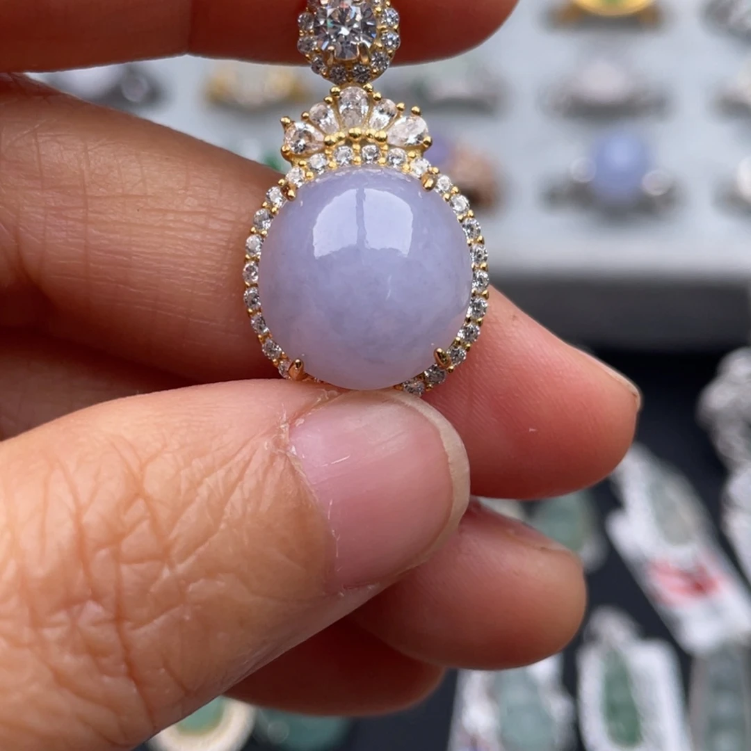 翡翠银S925镶嵌颈饰