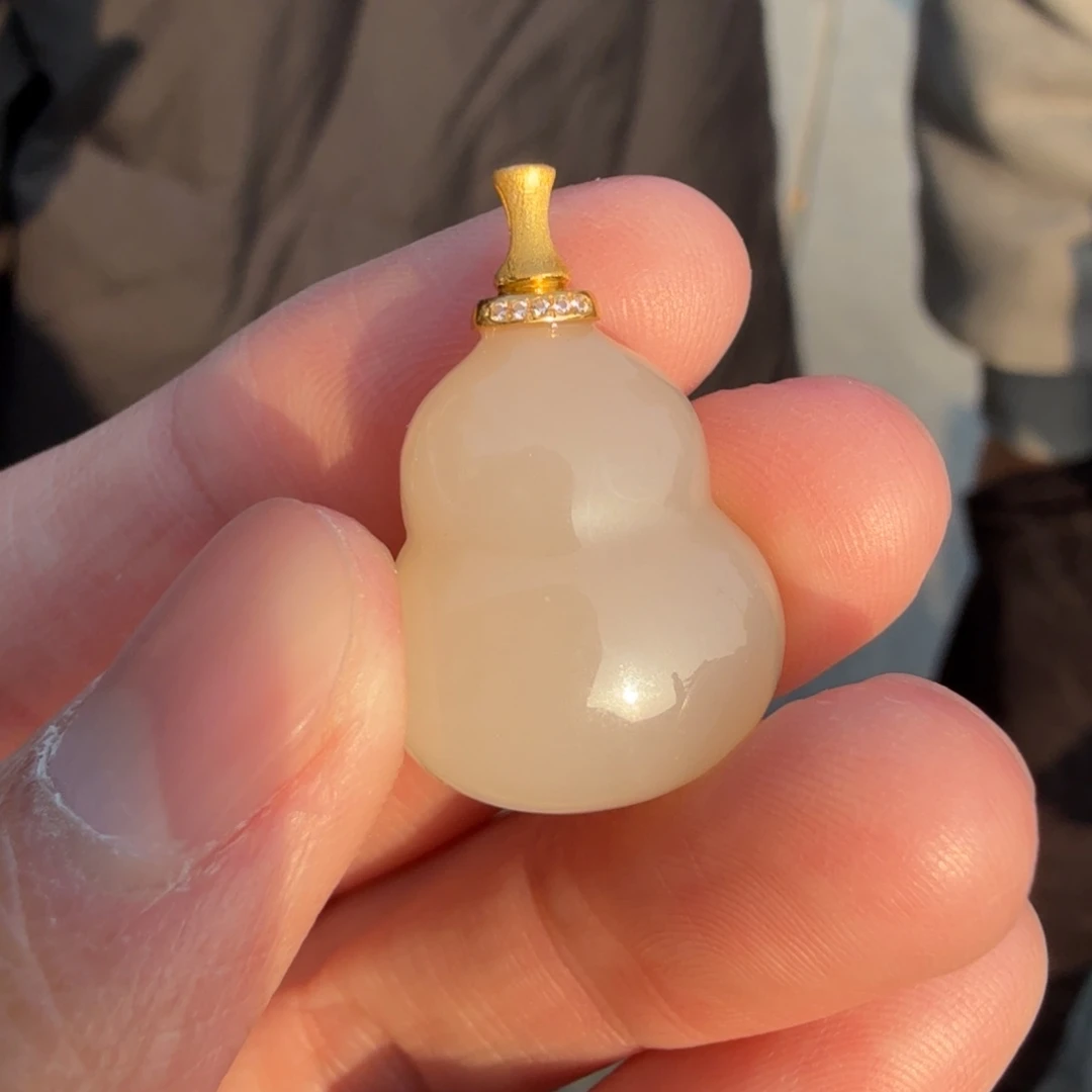 和田玉18K金镶嵌颈饰15小王子代购不退