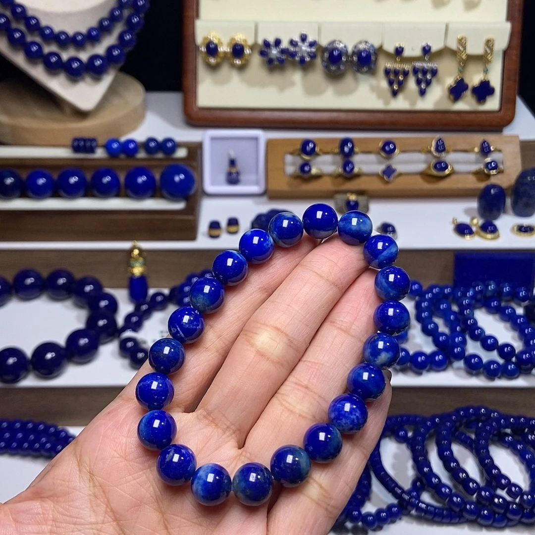 青金石未镶嵌老矿玉化手串9mm+