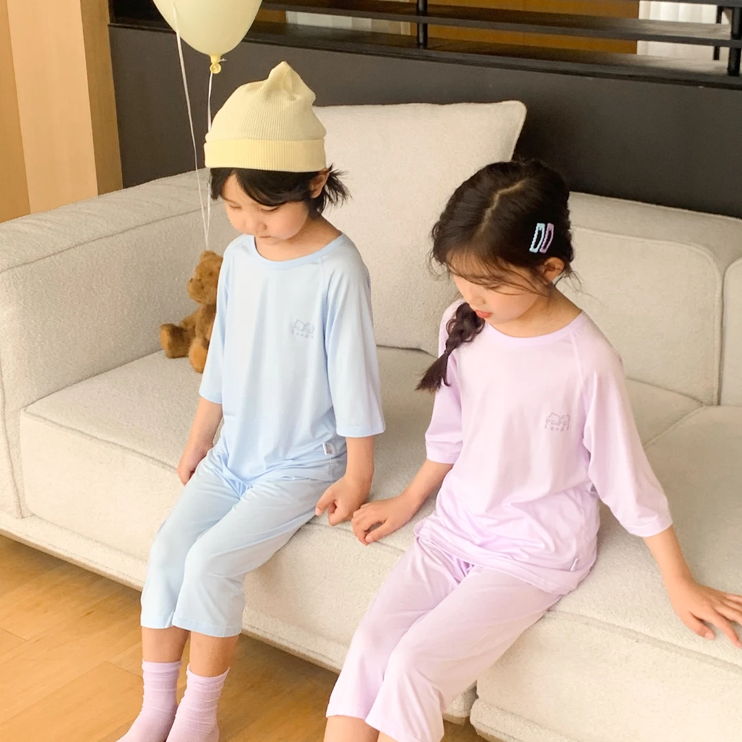 【其其宝宝】7A抗菌儿童50支天丝男女宝空调家居服套装