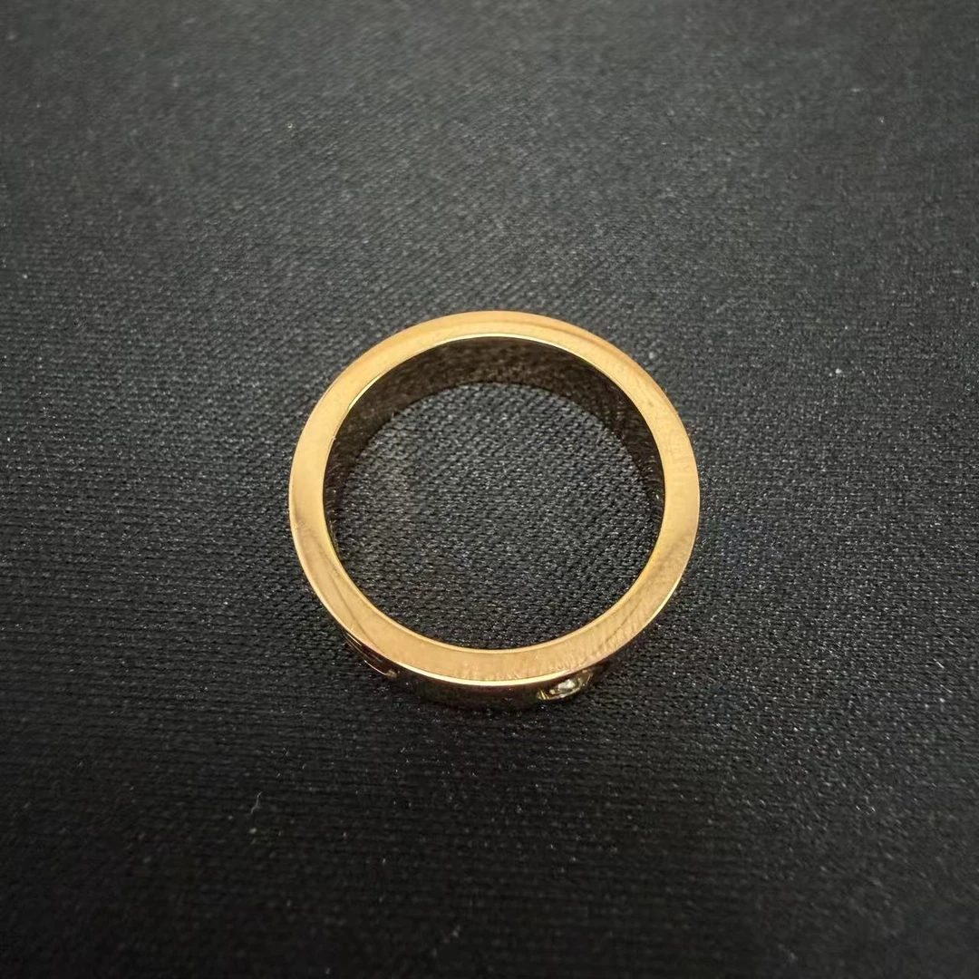 钛钢戒指 玫瑰金色戒指399