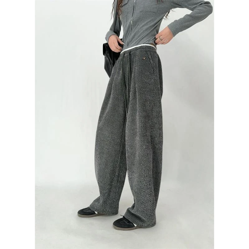 「香风来辣」2024加绒加厚冬季小香风韩系百搭休闲裤R-5521