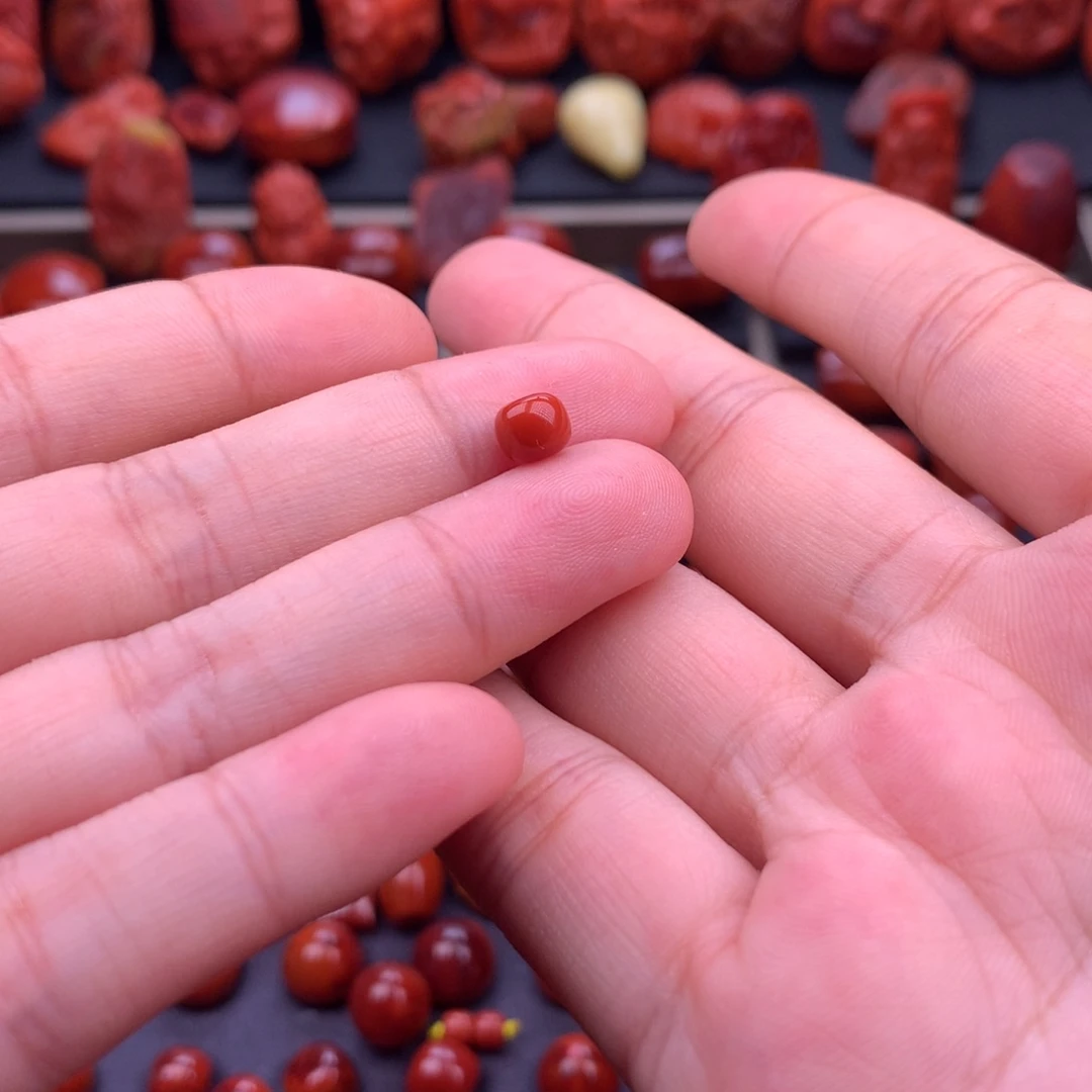 南红玛瑙未镶嵌川料原矿老型单珠6mm