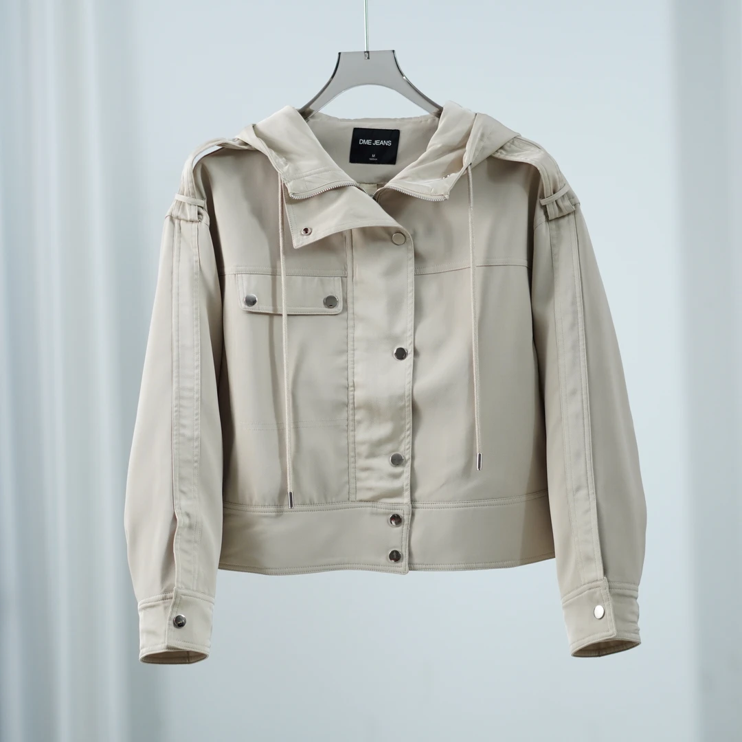 【德M】E389-5  女装春秋韩版短外套卡其J53712042000380603