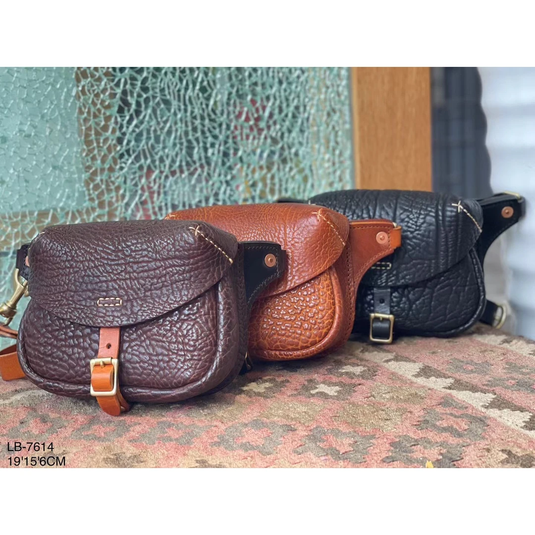 复古时尚牛皮单肩腰包