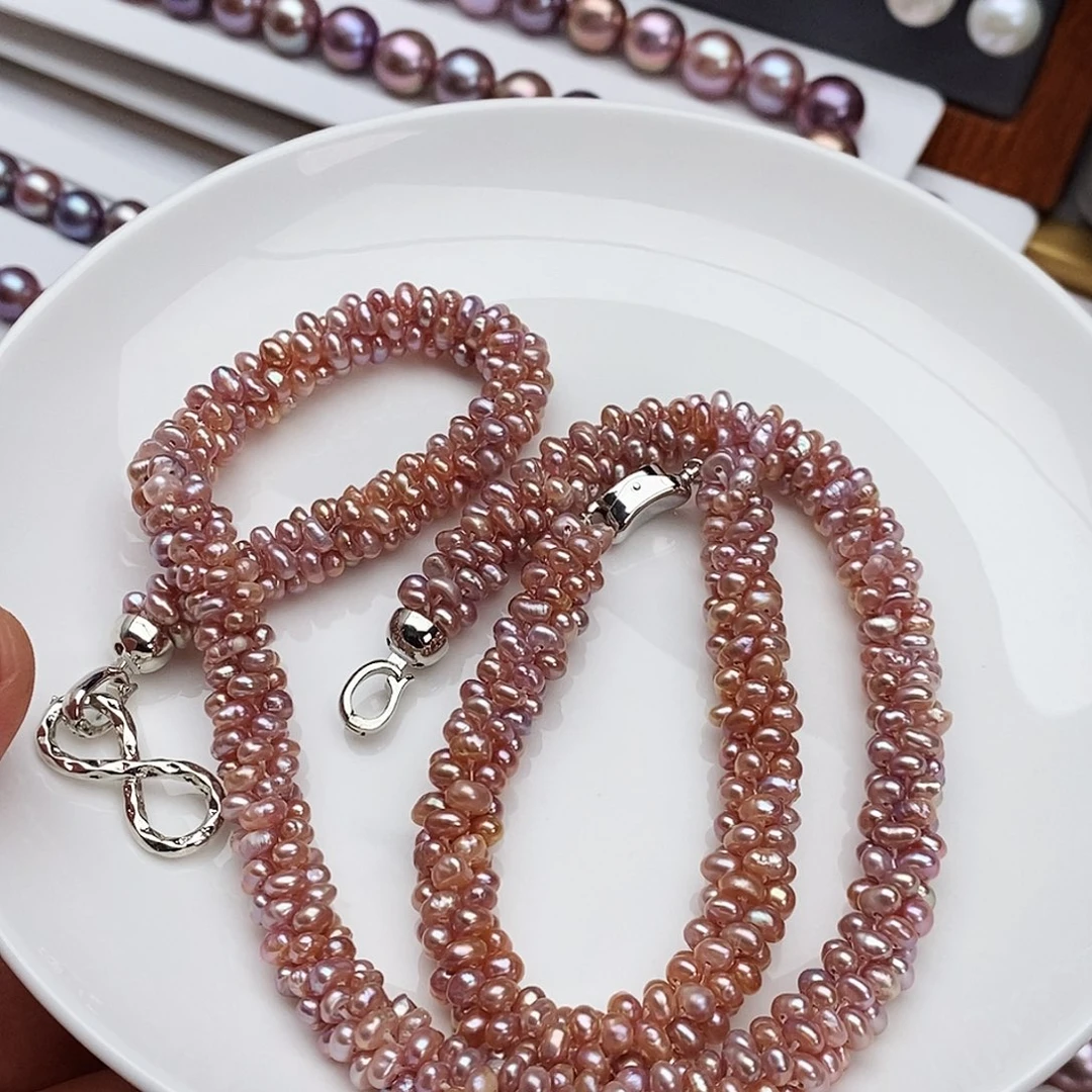 淡水珍珠颈饰银S925镶嵌