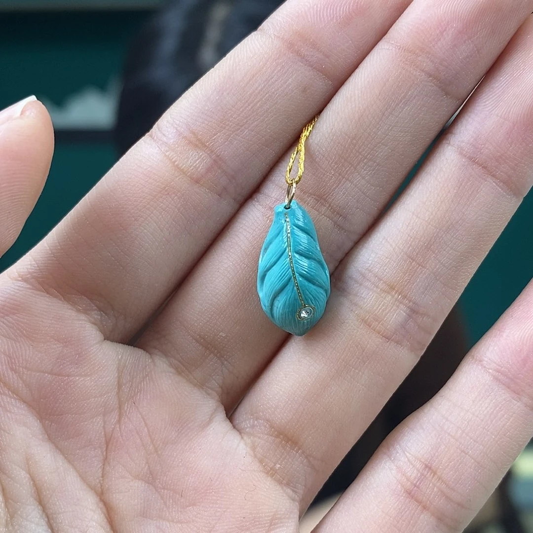 绿松石未镶嵌挂件