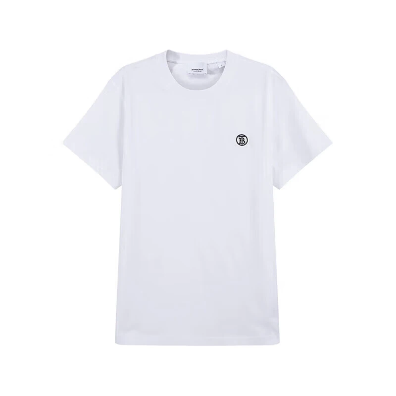 未使用 BURBERRY/博柏利 SS24 纯色Logo刺绣圆领短袖T恤 白色