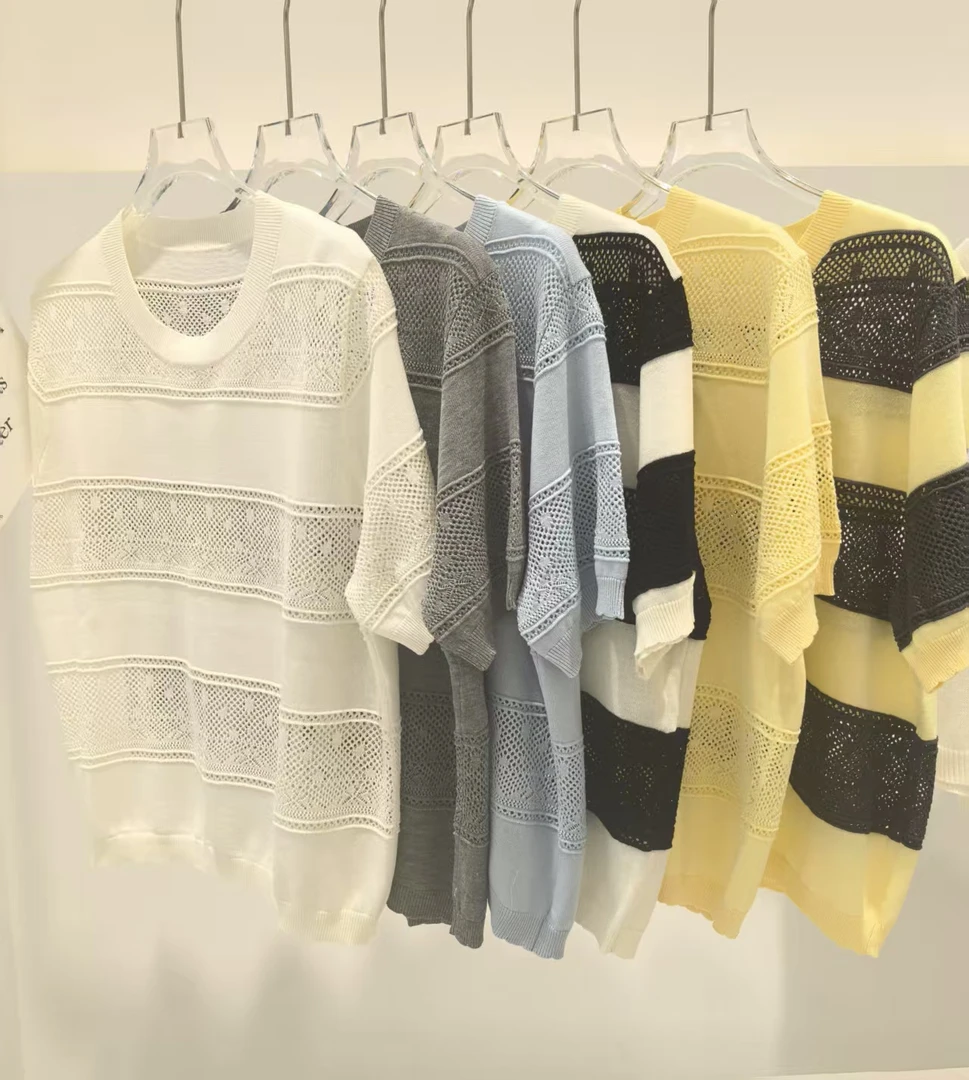 0511-25    女款夏天气质百搭针织衫  静   25170-6