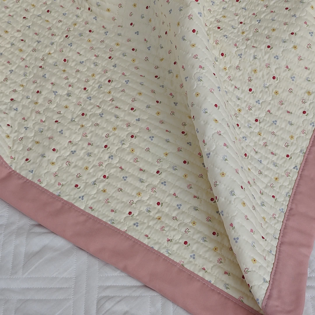 【京かわ会社】A类云纱棉床盖 200*230cm 奶油小花