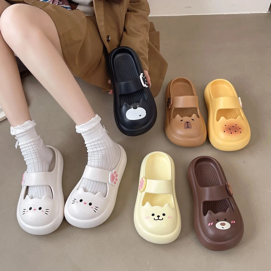 【夏日多巴胺】色彩派对包头玛丽珍凉拖鞋女新款厚底增高防滑潮鞋