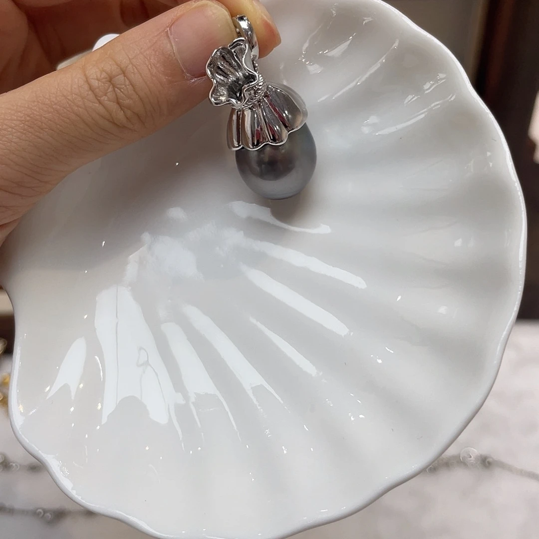 银S925镶嵌吊坠(不含链)海水珍珠