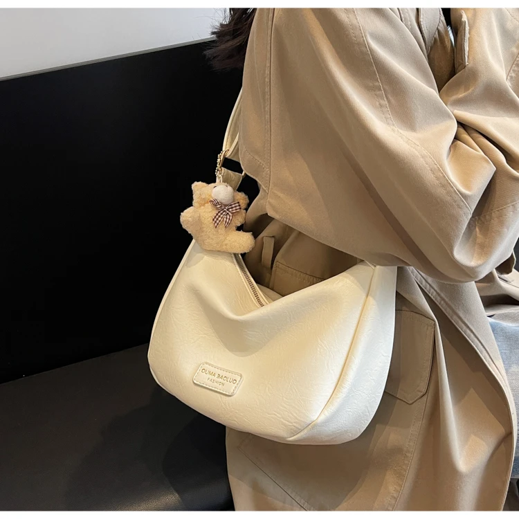 时尚通勤单肩包PU软皮包包女2025新款春季百搭手提简约斜挎包韩版