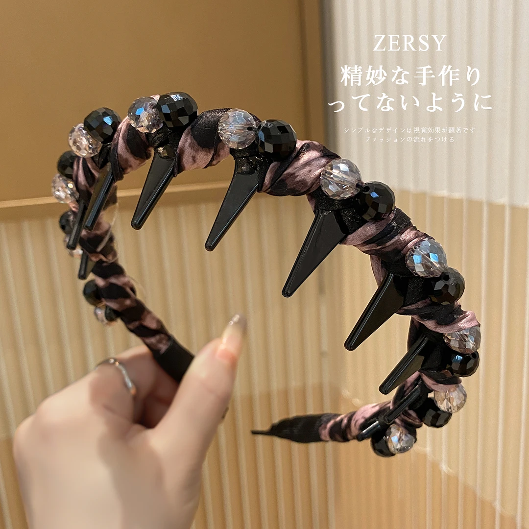 韩系新款带齿防滑水晶发箍发饰网红百搭气质头箍洗脸压发发卡头饰