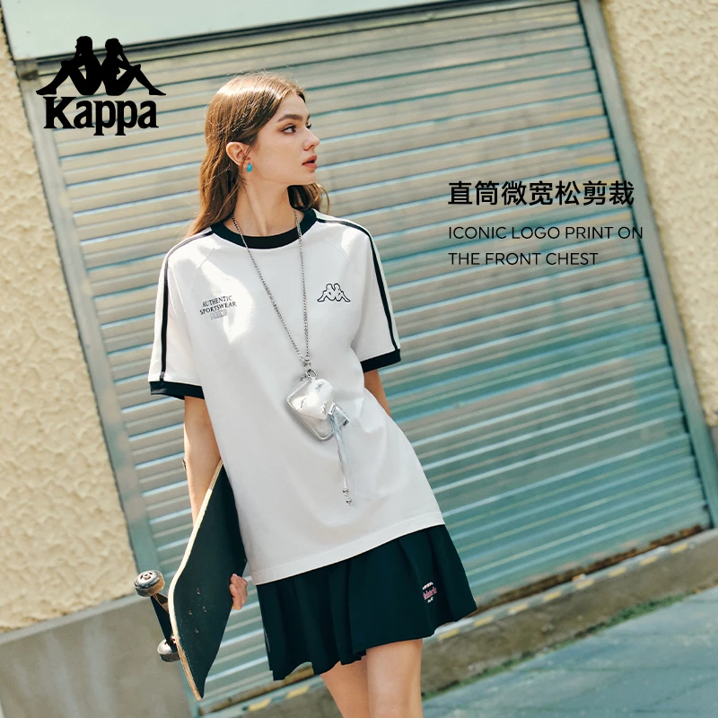 Kappa卡帕短袖新款时尚情侣运动半袖男女同款上衣K0E32TD14