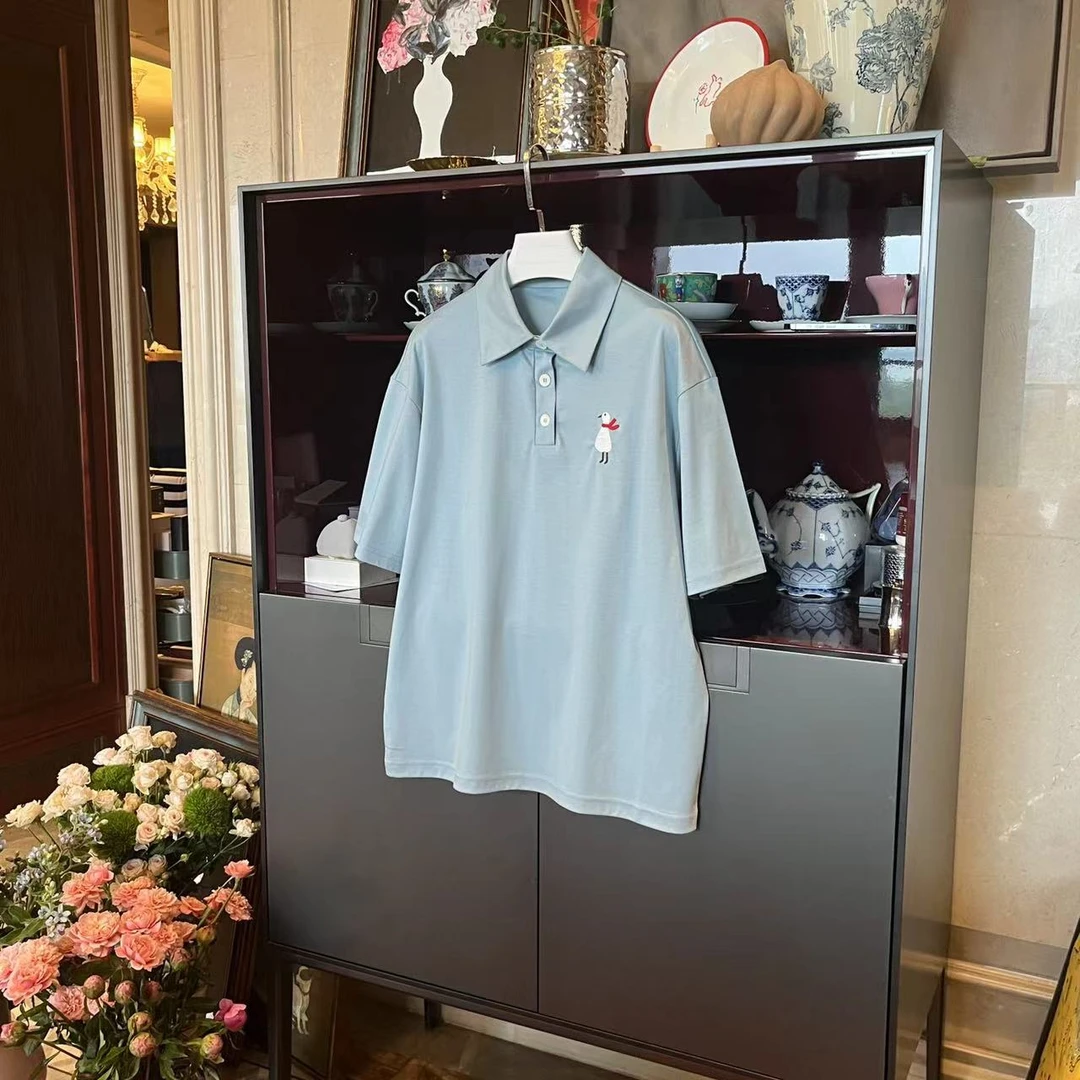 MYL 2024夏季新品纯棉绣花POLO衫时尚休闲百搭企鹅刺绣上衣