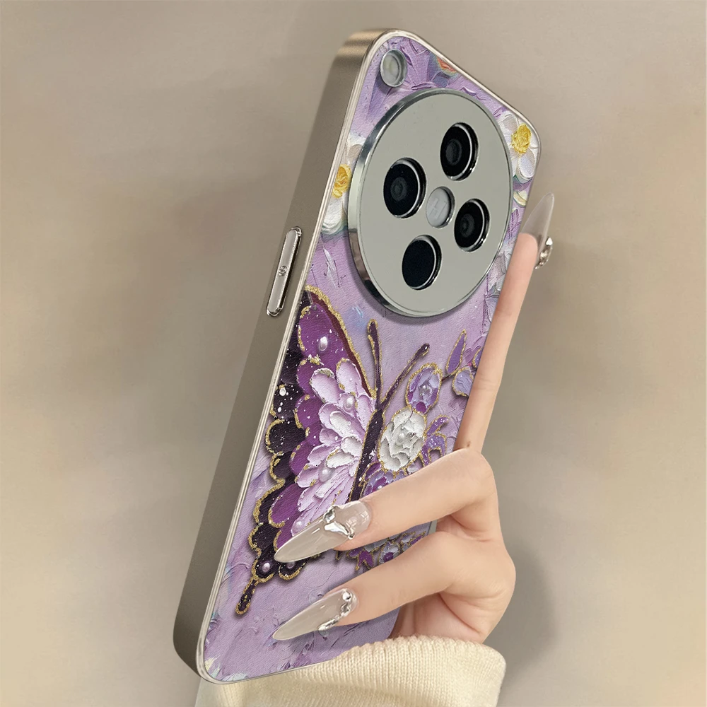 紫色蝴蝶适用oppofindx8手机壳全包防摔网红女款小众高级感保护套