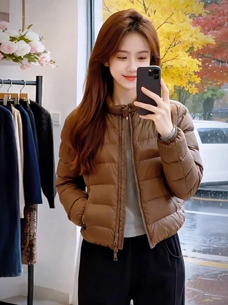 洋气轻薄立领正肩排骨面包棉服女冬季新款小个子短款百搭保暖外套