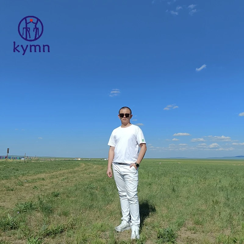 kymn男女同款全棉夏季纯棉短袖t恤宽松纯色打底衫半袖白t圆领上衣