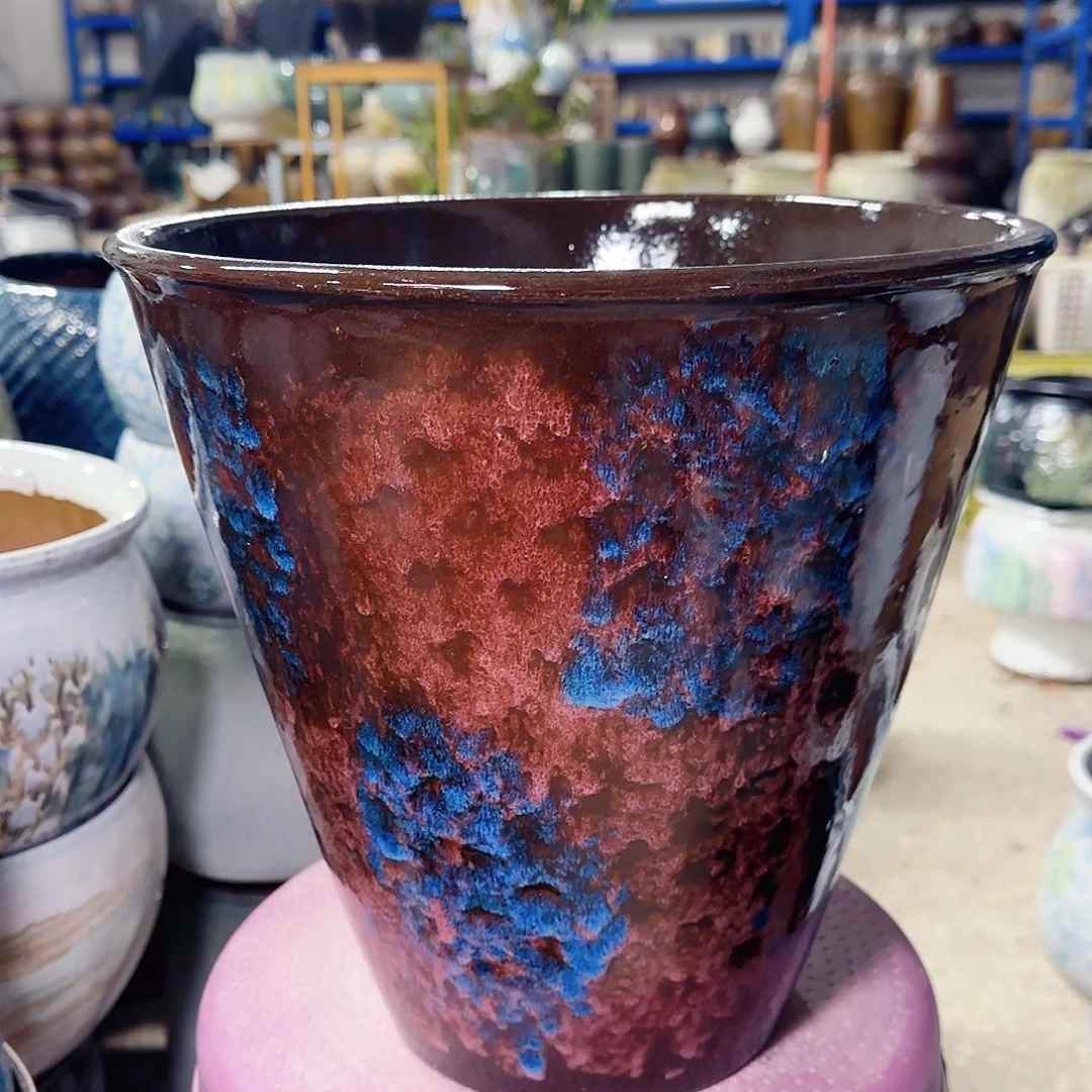 紫砂花盆高30口30……