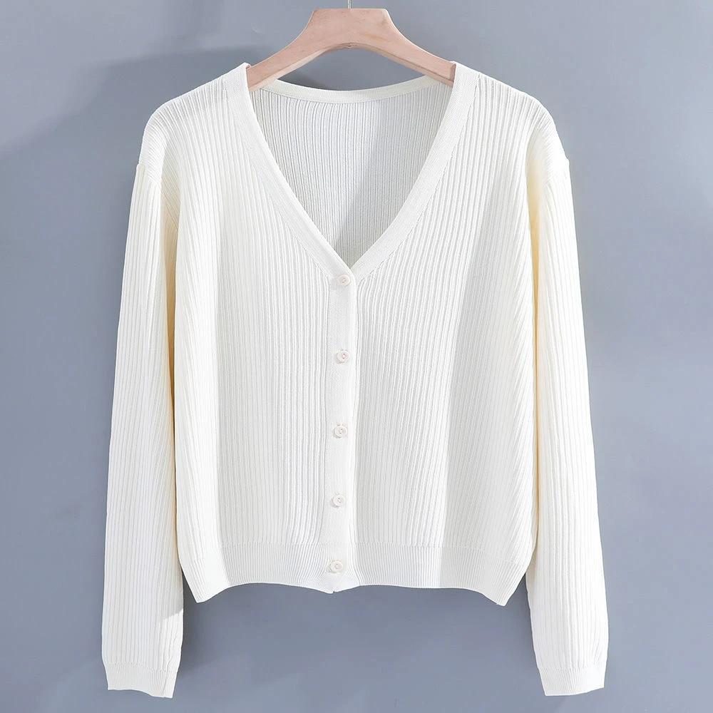 薄款配吊带裙子夏季外搭防晒衣冰丝针织开衫女短款长袖空调衫小披