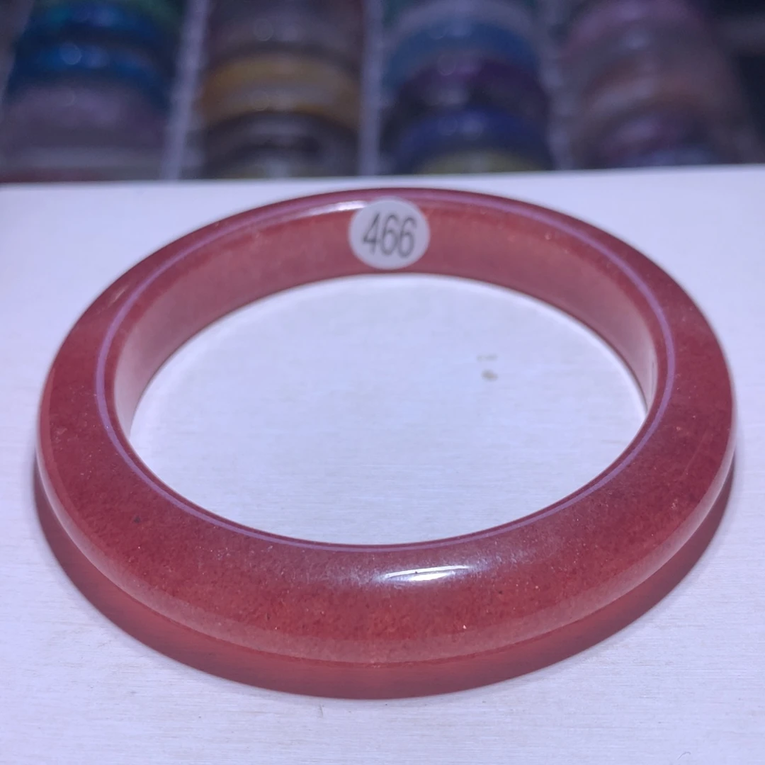 银S925镶嵌手镯水晶鸽血红草莓晶57.4圈466