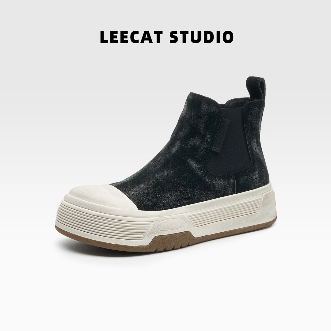 LeeCat Studio | 2025秋季新款擦色工艺短靴厚底增高女LES25A0327