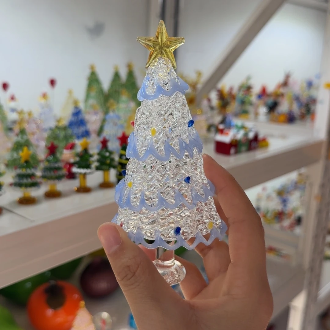 琉璃手工艺品蓝白大号