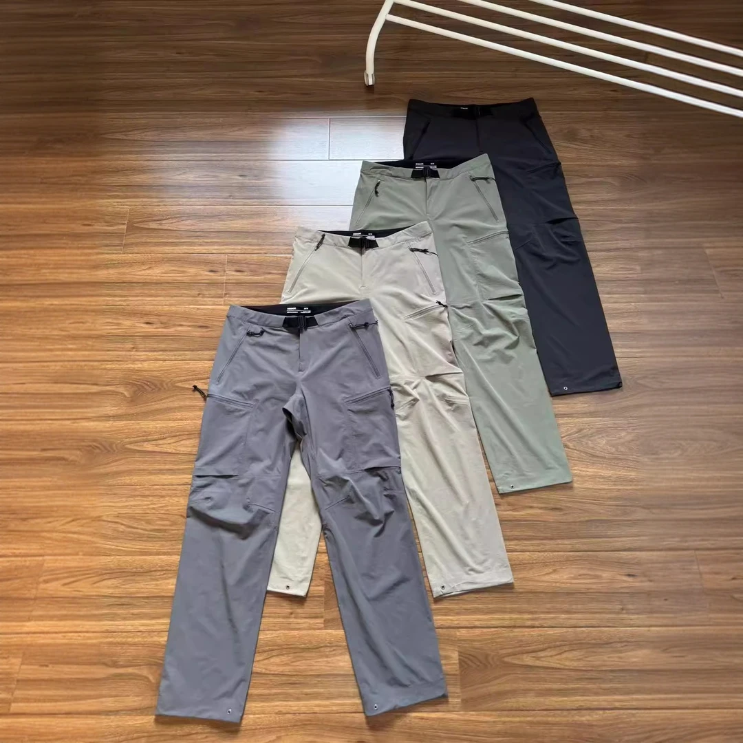 日系春夏户外徒步登山防风防水全压胶工装软壳裤冲锋裤直筒休闲裤