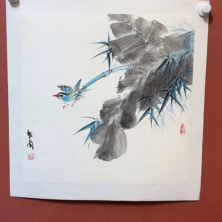 国画听兰老师花鸟