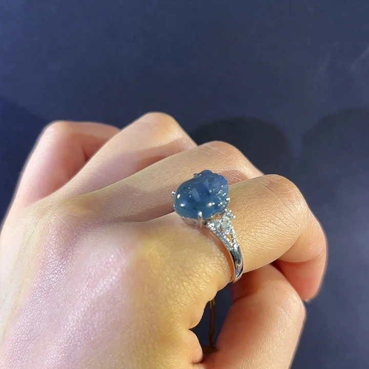 翡翠戒指18K金镶嵌翡翠戒指多人不退不换