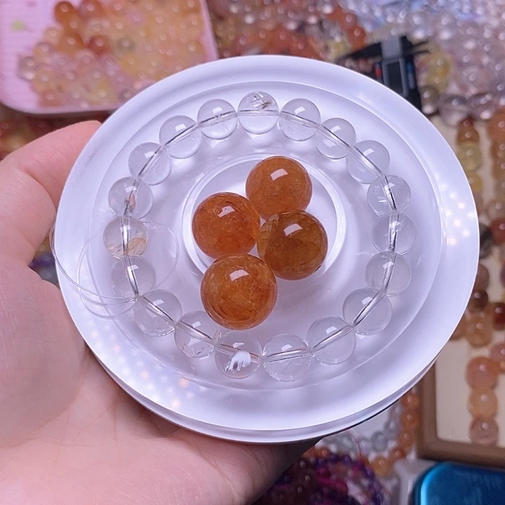 南***意水晶手链未镶嵌白水胶花