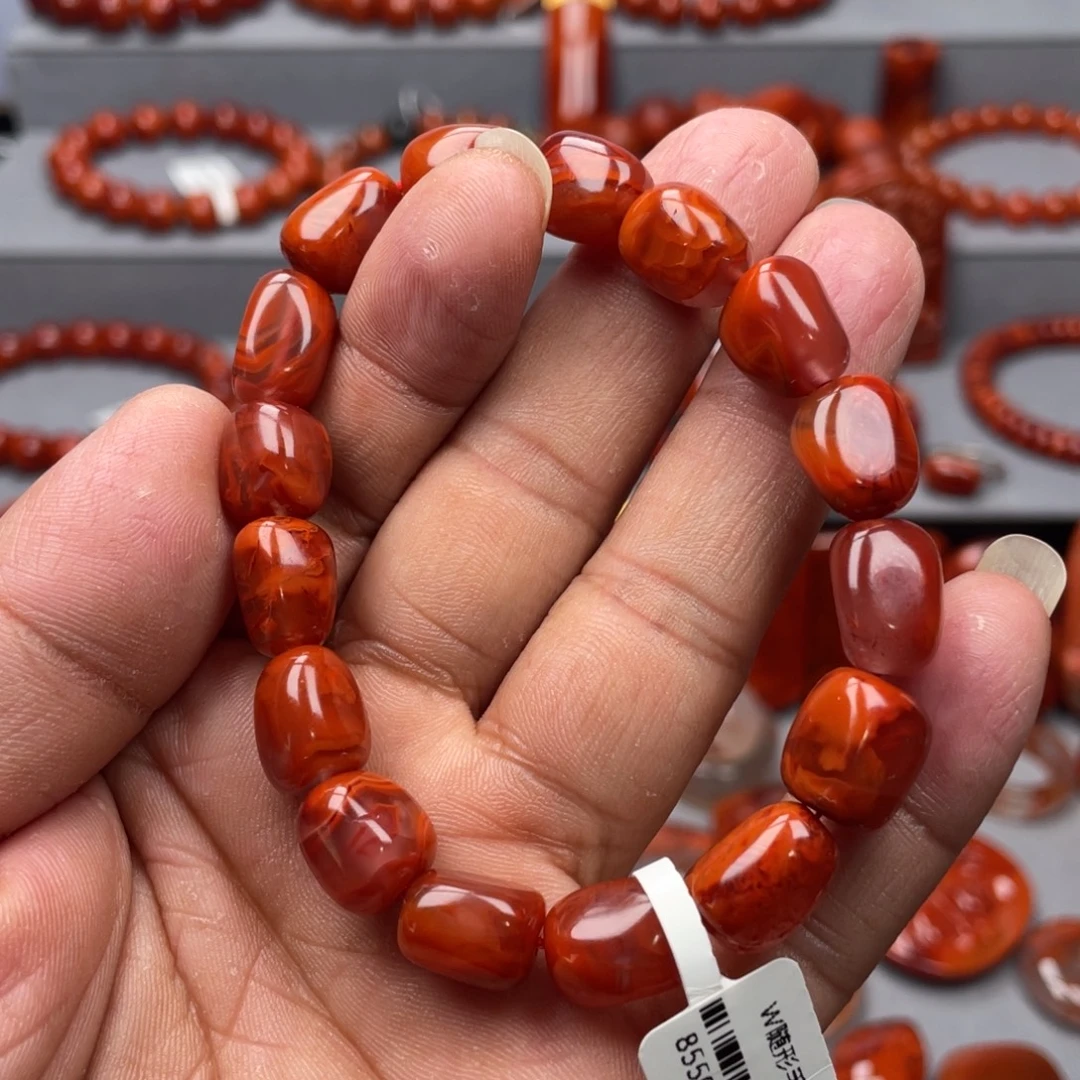 南红玛瑙未镶嵌珠宝奇石单圈