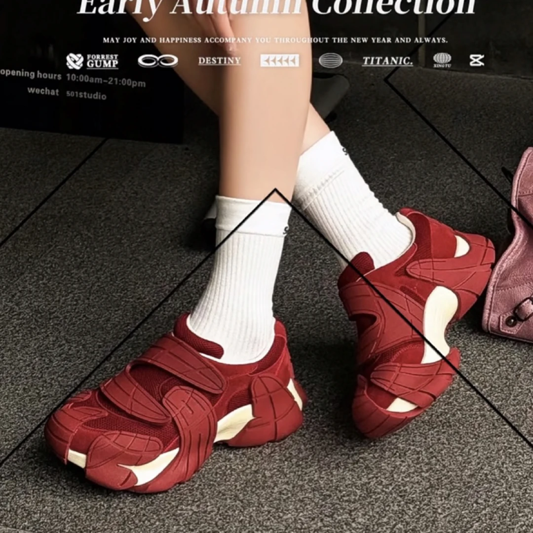 老爹鞋休闲鞋洞洞鞋欧若动感风职场休闲风机能潮鞋