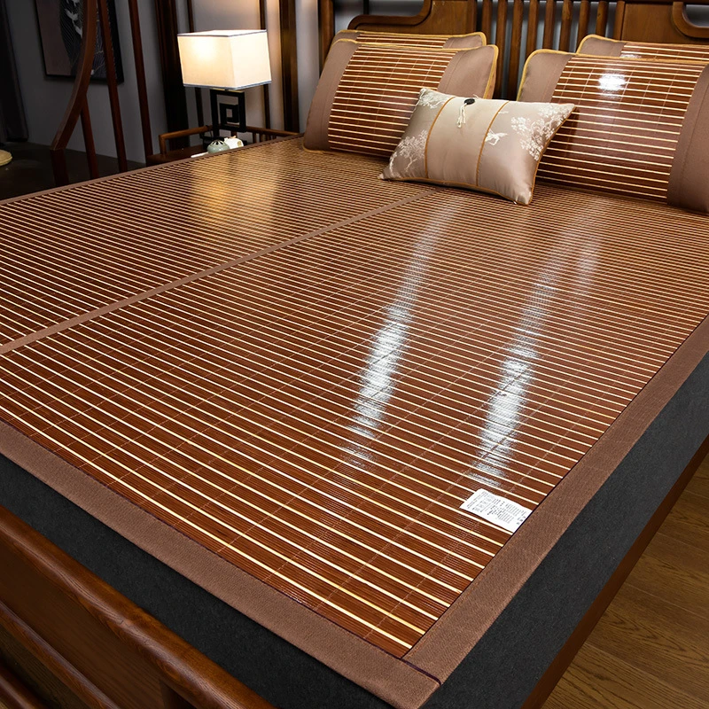 夏季双面安吉竹席 碳化包边学生竹凉席折叠席子厂家上下铺席