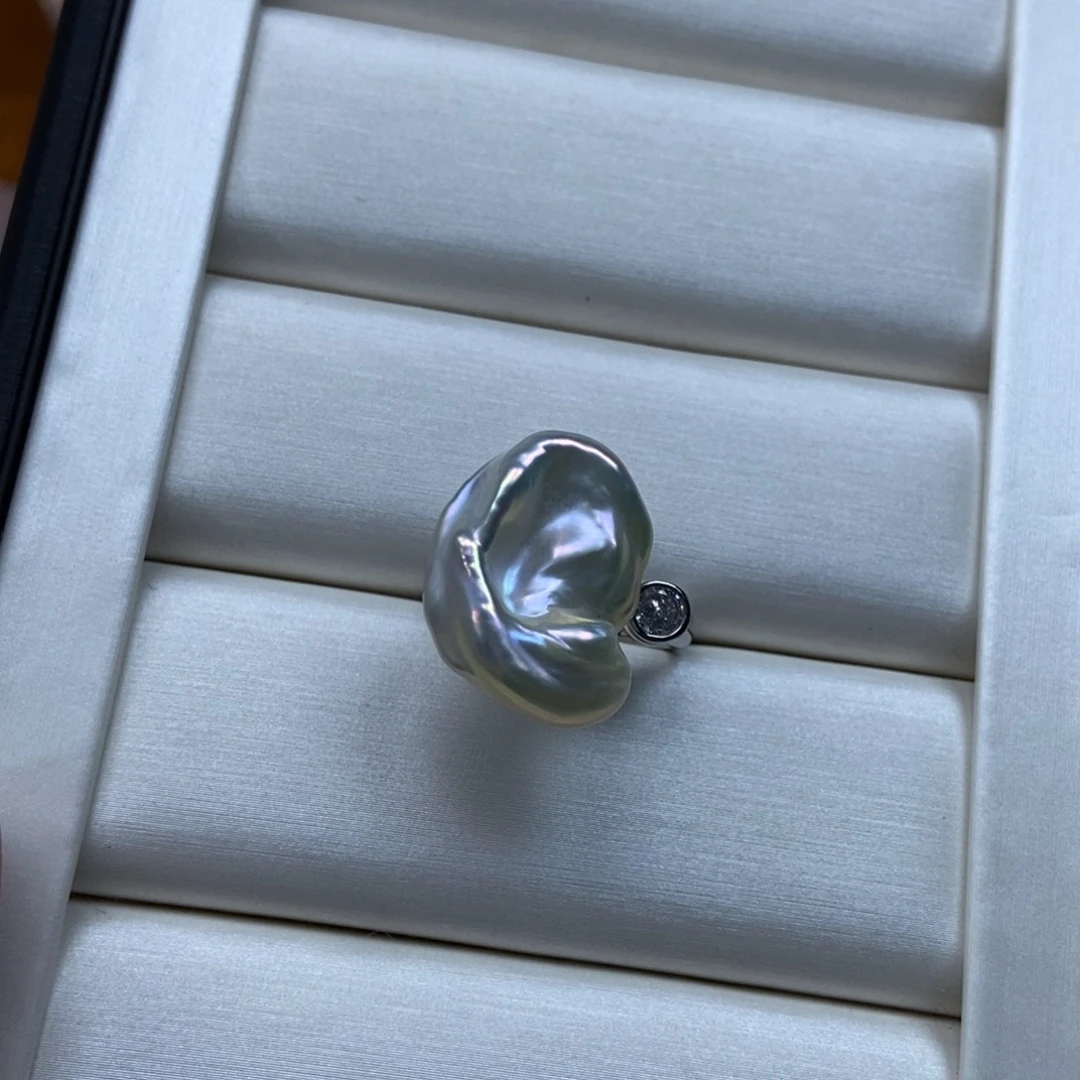 淡水珍珠戒指合金蓝****?特价183