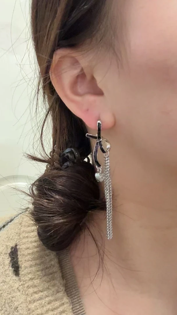 铜合金耳饰 蝴蝶流苏耳环（003）