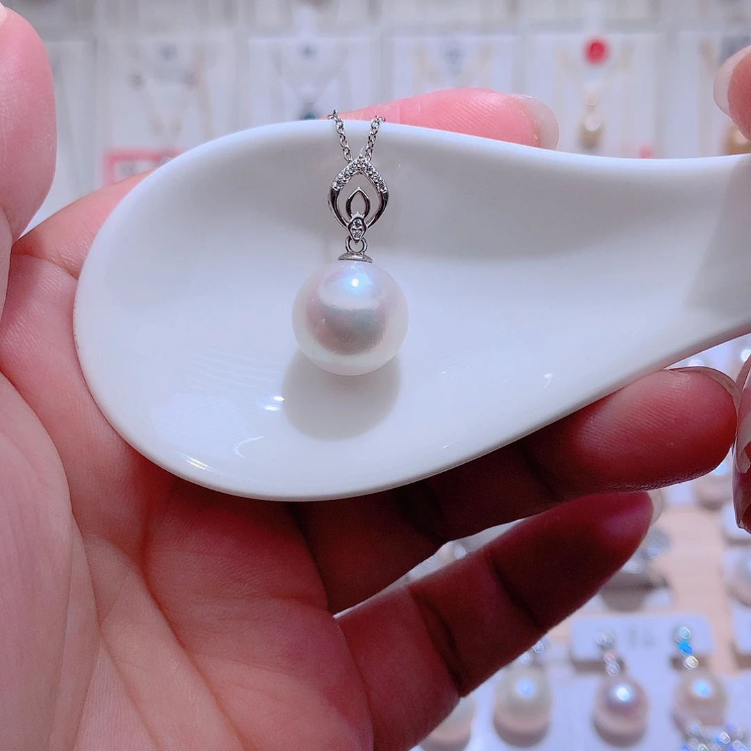 银S925镶嵌吊坠(赠链)淡水珍珠CC13.2mm