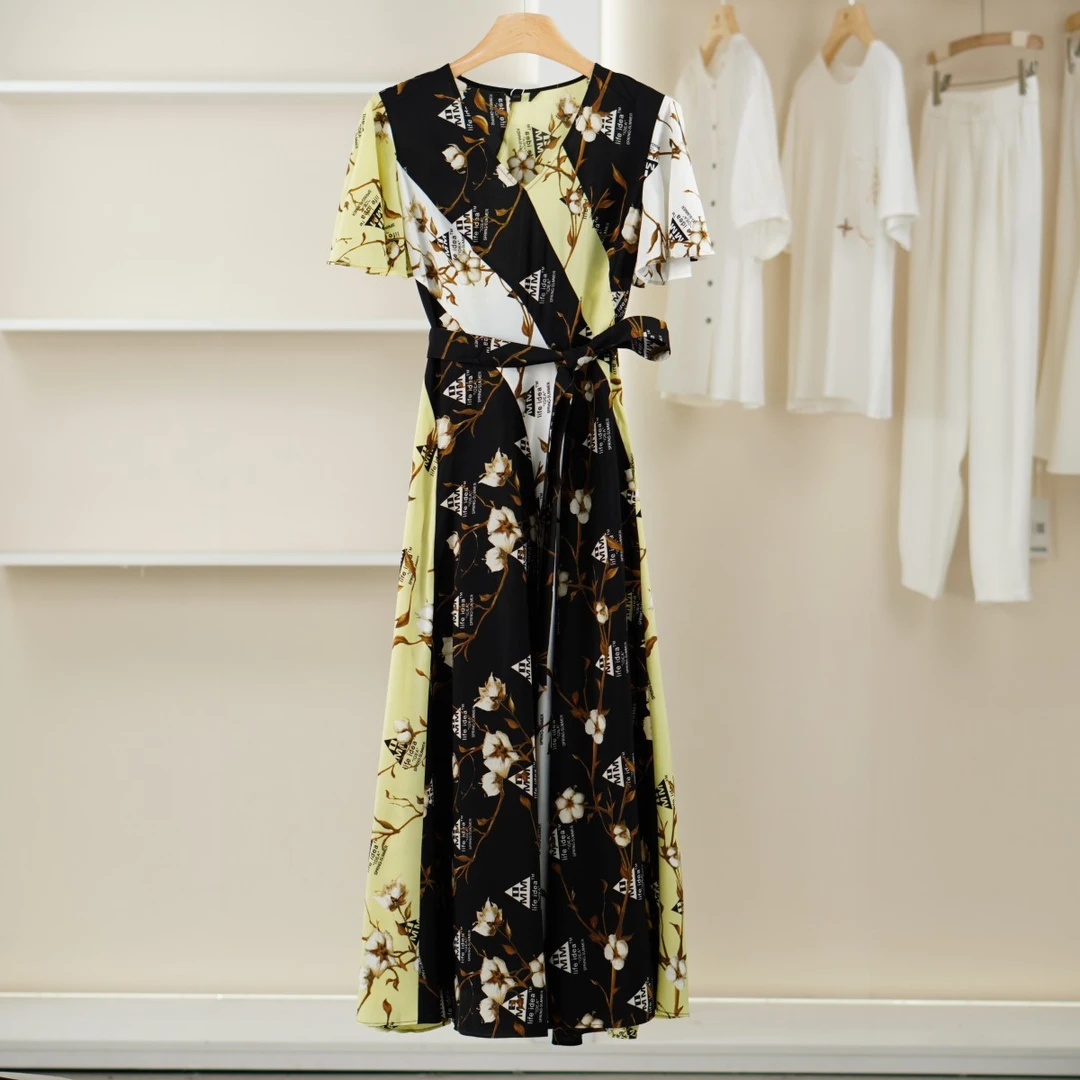 麦笛【艾DE】50627139夏季气质短袖连衣裙品牌撤柜女装