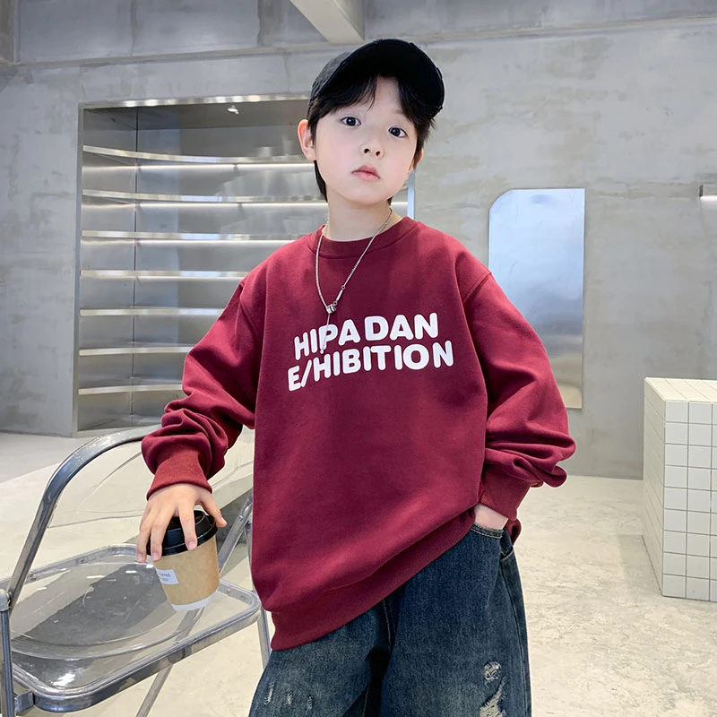 男童卫衣春秋款2025新款中大童春季男孩拼色春装儿童潮酷帅气上衣