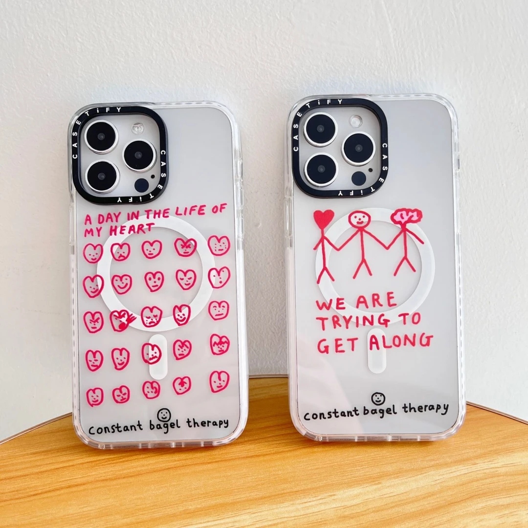 手机壳苹果 casetify 磁吸iPhone15promax防摔壳12原版13简笔小人
