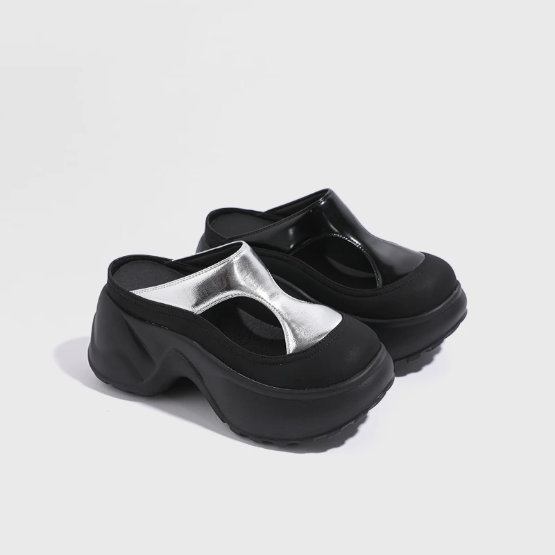 【茹姐专享】增高9CM凉鞋女2025夏季新款百搭一脚蹬拖鞋 7780-15