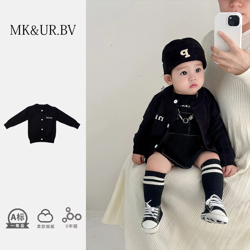 MK&UR.BV一岁男童宝宝NICE针织毛衣外套秋季款婴幼儿外出服小月龄