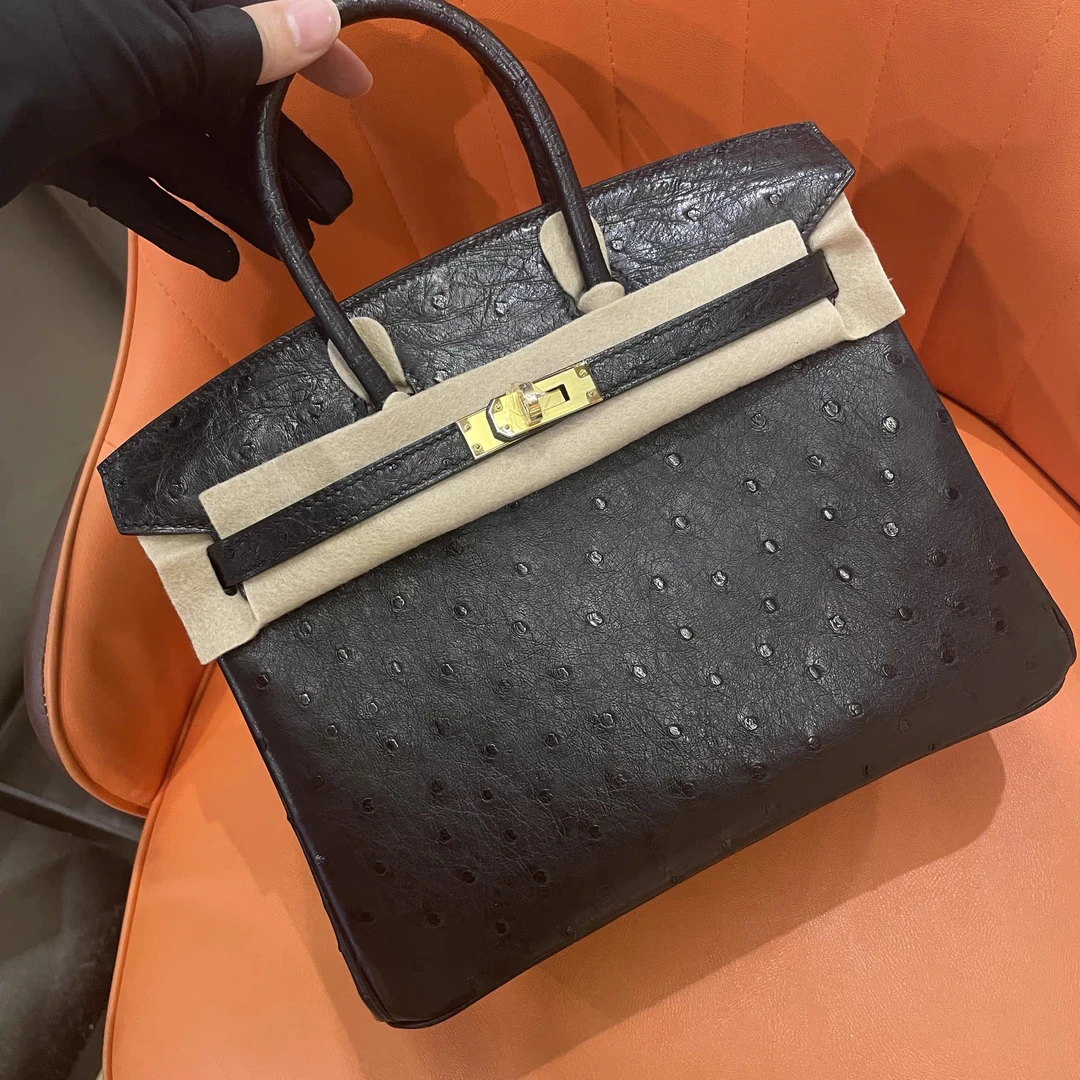 【漫姐稀有皮臻选】新款明星同款时尚手提单肩斜跨鸵鸟皮bk包