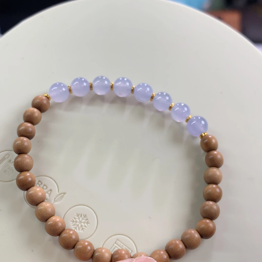 翡翠散珠起光紫翡手链