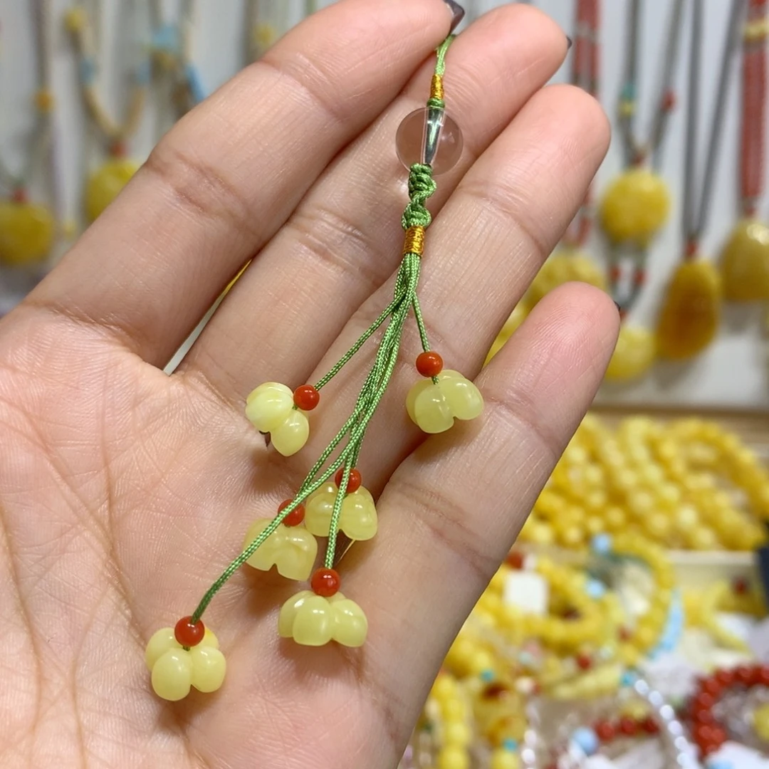 蜜蜡未镶嵌裸石手机挂