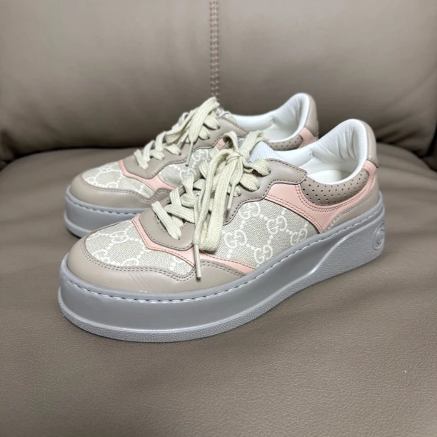 95新 GUCCI/古驰 37.5码/95新/gucci饼干鞋/粉色
