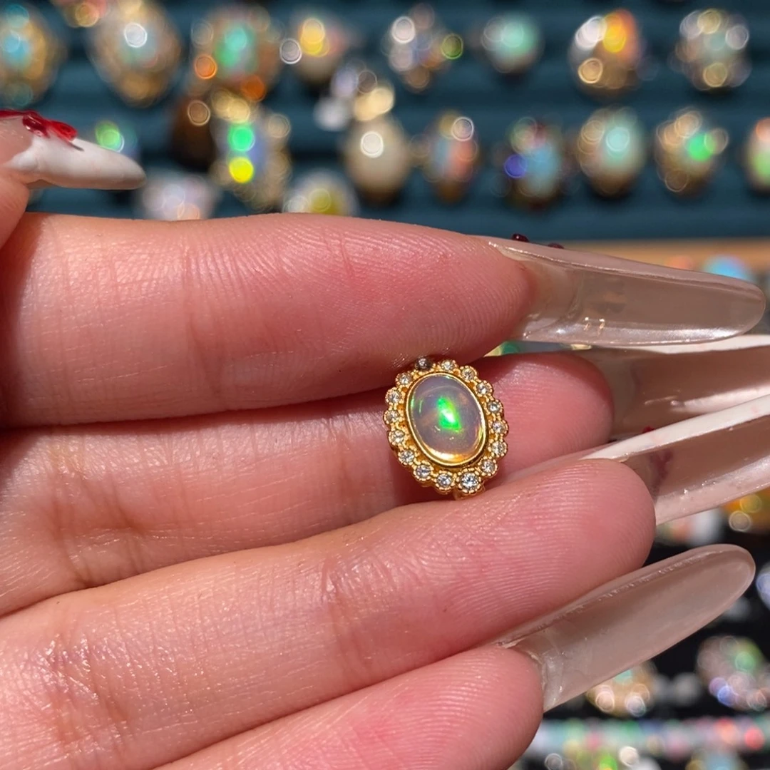 欧泊银S925镶嵌吊坠